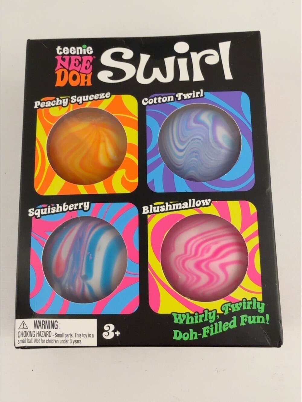 Schylling Teenie NeeDoh Swirl 4 Pack Mini Squishy Sensory Fidget Toys
